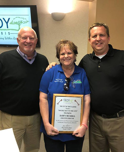 Dawn Mushill Recieves a Second Key to the City of Troy, Illinois